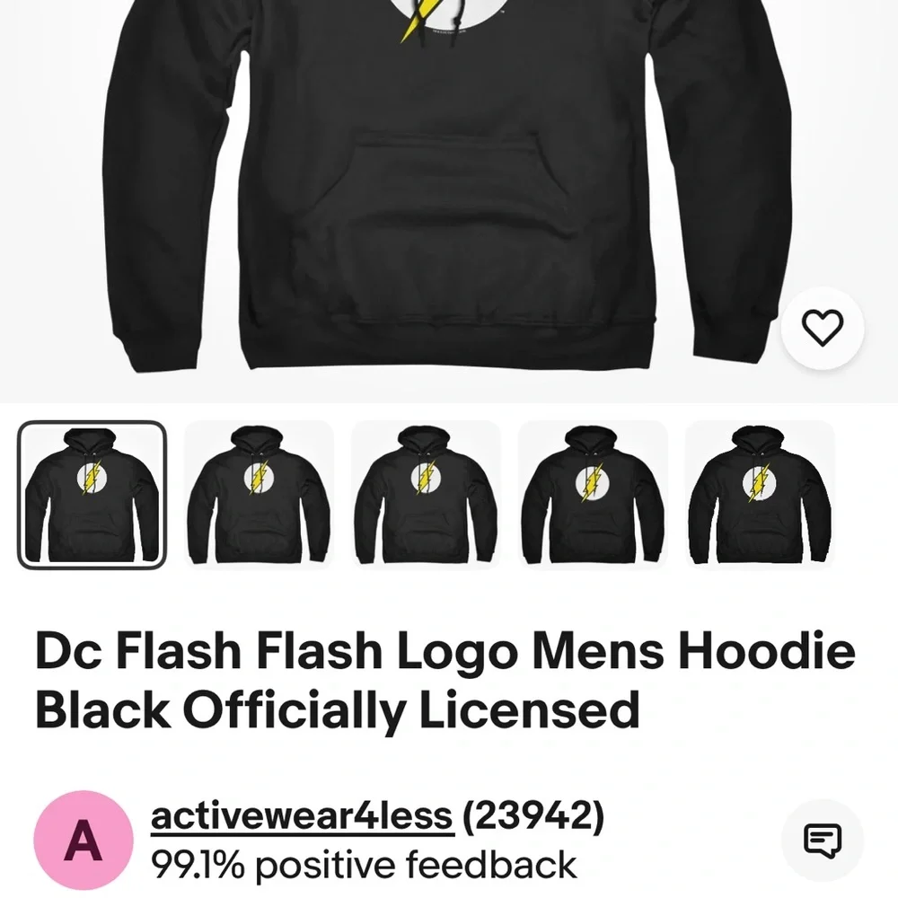 DC Comics The Flash Logo Distressed Hooded Sweatshirt - Picture 15 of 15